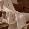 Jeté en coton tissé écru